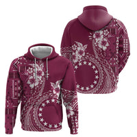 Kia Orana Cook Islands Zip Hoodie Tiare and Stars - Maroon