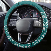 Kia Orana Cook Islands Steering Wheel Cover Tiare and Stars - Teal