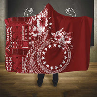 Kia Orana Cook Islands Hooded Blanket Tiare and Stars - Scarlet