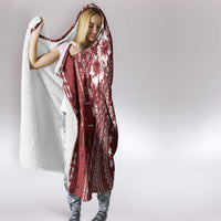 Kia Orana Cook Islands Hooded Blanket Tiare and Stars - Scarlet