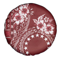 Kia Orana Cook Islands Spare Tire Cover Tiare and Stars - Scarlet