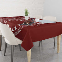 Kia Orana Cook Islands Tablecloth Tiare and Stars - Scarlet