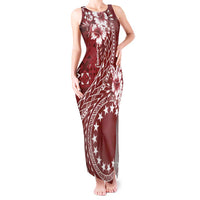 Kia Orana Cook Islands Tank Maxi Dress Tiare and Stars - Scarlet