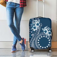 Kia Orana Cook Islands Luggage Cover Tiare and Stars - Navy Blue