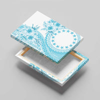 Kia Orana Cook Islands Canvas Wall Art Tiare and Stars - Turquoise