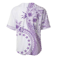 Kia Orana Cook Islands Baseball Jersey Tiare and Stars - Lavender LT7 - Polynesian Pride