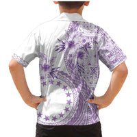 Kia Orana Cook Islands Family Matching Mermaid Dress and Hawaiian Shirt Tiare and Stars - Lavender LT7 - Polynesian Pride