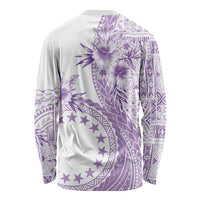 Kia Orana Cook Islands Long Sleeve Shirt Tiare and Stars - Lavender