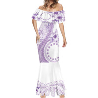 Kia Orana Cook Islands Mermaid Dress Tiare and Stars - Lavender LT7 - Polynesian Pride