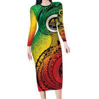 Vanuatu 45th Independence Anniversary Family Matching Long Sleeve Bodycon Dress and Hawaiian Shirt Ni-Van Sandroing - Polynesian Pride