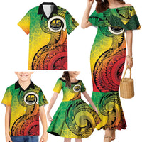 Vanuatu 45th Independence Anniversary Family Matching Mermaid Dress and Hawaiian Shirt Ni-Van Sandroing - Polynesian Pride