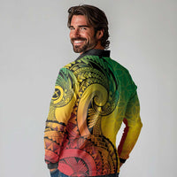 Vanuatu 45th Independence Anniversary Long Sleeve Polo Shirt Ni-Van Sandroing LT7 - Polynesian Pride