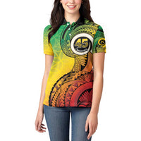 Vanuatu 45th Independence Anniversary Women Polo Shirt Ni-Van Sandroing - Polynesian Pride