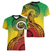 Vanuatu 45th Independence Anniversary Women V-Neck T-Shirt Ni-Van Sandroing - Polynesian Pride