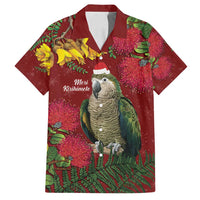 Kakapo Bird New Zealand Family Matching Long Sleeve Bodycon Dress and Hawaiian Shirt Floral Christmas LT7 Dad's Shirt - Short Sleeve Red - Polynesian Pride