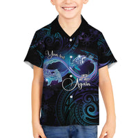 Polynesian Personalized Memorial Family Matching Off The Shoulder Long Sleeve Dress and Hawaiian Shirt Oceanic Infinity Symbol - Until We Meet Again - Polynesian Pride