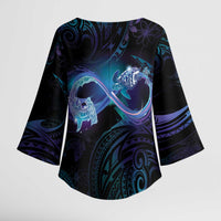 Polynesian Personalized Memorial Kimono Sleeve Blouse Oceanic Infinity Symbol - Until We Meet Again - Polynesian Pride