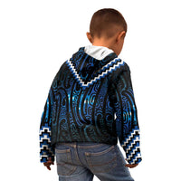 New Zealand Matariki Kid Hoodie Galaxy Poutama Motifs