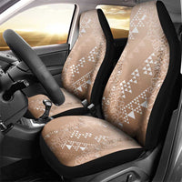 Hawaii Beige Kapa Car Seat Cover Vintage 'Ohe Kāpala Motifs Mix Plumeria Leis LT7 - Polynesian Pride
