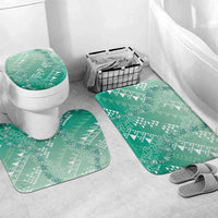Hawaii Jade Green Kapa Bathroom Set Vintage 'Ohe Kāpala Motifs Mix Plumeria Leis LT7 Mat Set Only (3 pcs) One Size Jade Green - Polynesian Pride