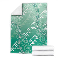 Hawaii Jade Green Kapa Blanket Vintage 'Ohe Kāpala Motifs Mix Plumeria Leis LT7 - Polynesian Pride