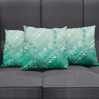 Hawaii Jade Green Kapa Pillow Cover Vintage 'Ohe Kāpala Motifs Mix Plumeria Leis LT7 - Polynesian Pride