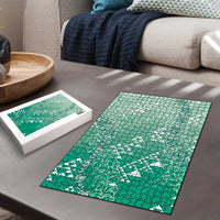 Hawaii Jade Green Kapa Puzzle Vintage 'Ohe Kāpala Motifs Mix Plumeria Leis LT7 - Polynesian Pride