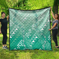 Hawaii Jade Green Kapa Quilt Vintage 'Ohe Kāpala Motifs Mix Plumeria Leis LT7 - Polynesian Pride
