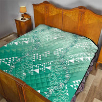 Hawaii Jade Green Kapa Quilt Vintage 'Ohe Kāpala Motifs Mix Plumeria Leis LT7 - Polynesian Pride