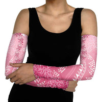 Hawaii Rose Pink Kapa Arm Sleeves Vintage 'Ohe Kāpala Motifs Mix Plumeria Leis LT7 - Polynesian Pride