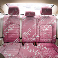 Hawaii Rose Pink Kapa Back Car Seat Cover Vintage 'Ohe Kāpala Motifs Mix Plumeria Leis LT7 - Polynesian Pride