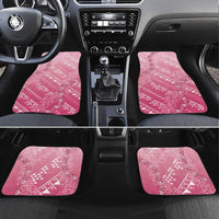 Hawaii Rose Pink Kapa Car Mats Vintage 'Ohe Kāpala Motifs Mix Plumeria Leis