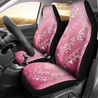 Hawaii Rose Pink Kapa Car Seat Cover Vintage 'Ohe Kāpala Motifs Mix Plumeria Leis LT7 - Polynesian Pride