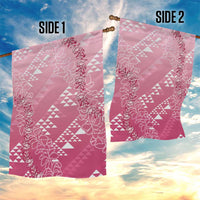 Hawaii Rose Pink Kapa Garden Flag Vintage 'Ohe Kāpala Motifs Mix Plumeria Leis LT7 - Polynesian Pride