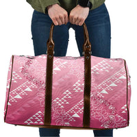 Hawaii Rose Pink Kapa Travel Bag Vintage 'Ohe Kāpala Motifs Mix Plumeria Leis LT7 Rose Pink - Polynesian Pride