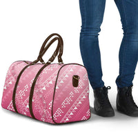 Hawaii Rose Pink Kapa Travel Bag Vintage 'Ohe Kāpala Motifs Mix Plumeria Leis LT7 - Polynesian Pride