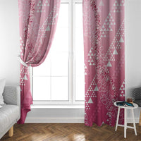 Hawaii Rose Pink Kapa Window Curtain Vintage 'Ohe Kāpala Motifs Mix Plumeria Leis LT7 - Polynesian Pride