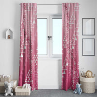 Hawaii Rose Pink Kapa Window Curtain Vintage 'Ohe Kāpala Motifs Mix Plumeria Leis LT7 - Polynesian Pride