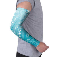 Hawaii Turquoise Kapa Arm Sleeves Vintage 'Ohe Kāpala Motifs Mix Plumeria Leis LT7 - Polynesian Pride