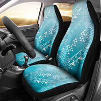 Hawaii Turquoise Kapa Car Seat Cover Vintage 'Ohe Kāpala Motifs Mix Plumeria Leis LT7 - Polynesian Pride