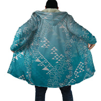 Hawaii Turquoise Kapa Cloak Vintage 'Ohe Kāpala Motifs Mix Plumeria Leis