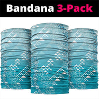 Hawaii Turquoise Kapa Neck Gaiter Vintage 'Ohe Kāpala Motifs Mix Plumeria Leis LT7 package One Size: 25*50cm Turquoise - Polynesian Pride