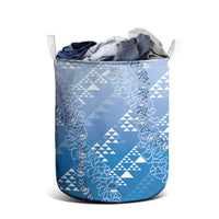 Hawaii Royal Blue Kapa Laundry Basket Vintage 'Ohe Kāpala Motifs Mix Plumeria Leis LT7 - Polynesian Pride
