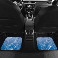 Hawaii Royal Blue Kapa Car Mats Vintage 'Ohe Kāpala Motifs Mix Plumeria Leis LT7 Set 2pcs - Back Royal Blue - Polynesian Pride