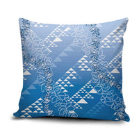 Hawaii Royal Blue Kapa Pillow Cover Vintage 'Ohe Kāpala Motifs Mix Plumeria Leis LT7 Royal Blue - Polynesian Pride