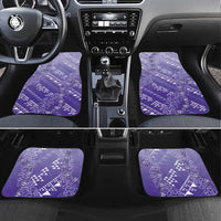 Hawaii Lavender Kapa Car Mats Vintage 'Ohe Kāpala Motifs Mix Plumeria Leis LT7 Set 4pcs Lavender - Polynesian Pride