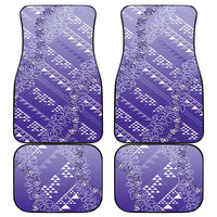 Hawaii Lavender Kapa Car Mats Vintage 'Ohe Kāpala Motifs Mix Plumeria Leis LT7 - Polynesian Pride