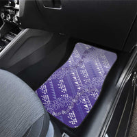 Hawaii Lavender Kapa Car Mats Vintage 'Ohe Kāpala Motifs Mix Plumeria Leis LT7 - Polynesian Pride