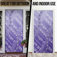 Hawaii Lavender Kapa Door Cover Vintage 'Ohe Kāpala Motifs Mix Plumeria Leis LT7 - Polynesian Pride