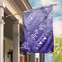 Hawaii Lavender Kapa Garden Flag Vintage 'Ohe Kāpala Motifs Mix Plumeria Leis LT7 House Flag Lavender - Polynesian Pride